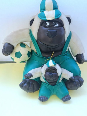 Vintage Gorilla Dolls used, football set with leather outfits