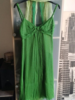 Silk dress Zara like new, green, size M