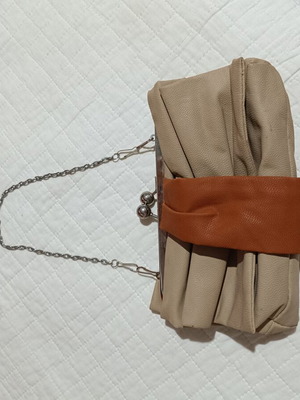 Modissimo shoulder bag like new, beige and brown with silver chain