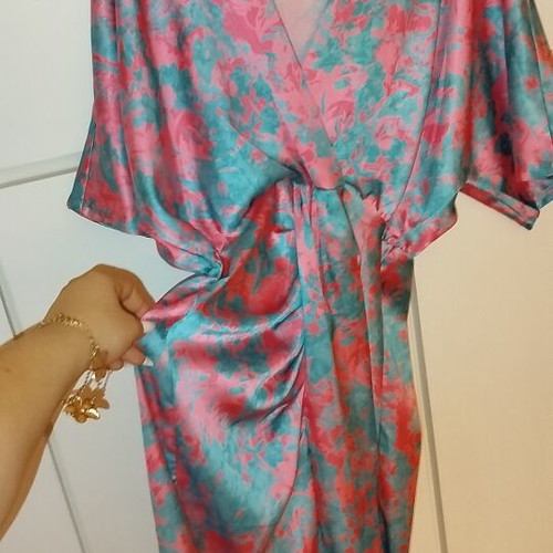 Midi dress fuchsia green