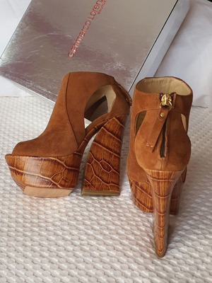 Gianmarco Lorenzi platform sandals new, genuine leather, size 37, brown