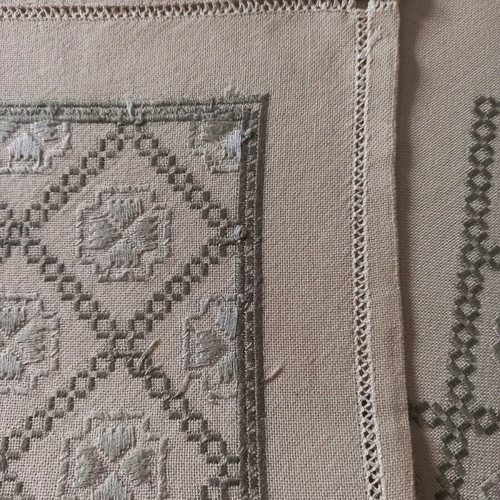 Handmade Lefkaritiko embroidery on etamine like new