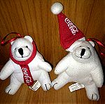  1999 Συλλεκτικά Χριστουγεννιάτικα αρκουδάκια-στολίδια Coca Cola