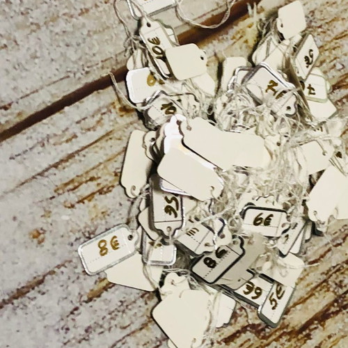 Price tags used, pack of 206, silver color