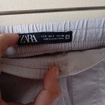 Ανδρικό λευκό παντελόνι κάπρι Zara με κορδόνια και λάστιχο, μέγεθος S
