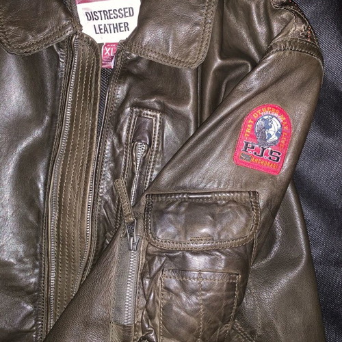 Parajumpers Brigadier leather aviator jacket like new, size XL dark green