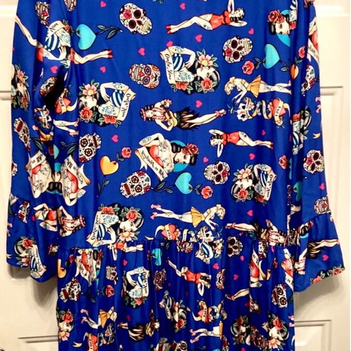 Rockabilly Print Dress One Size like new, multicolor