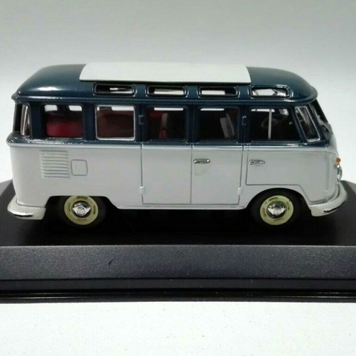 Volkswagen Bus Samba Minichamps 1:43 scale like new, gray/blue
