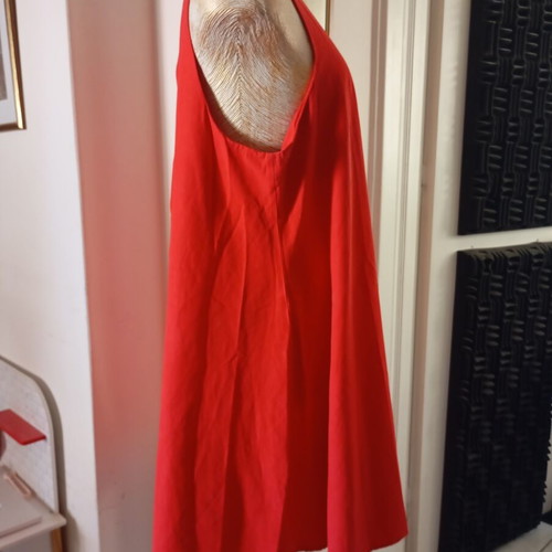 Zara women's dress linen cotton red, sizes L XL