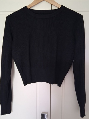 Spring ribbed knit top new, black