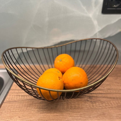 Minimal design fruit bowl black-gold 32cm like new