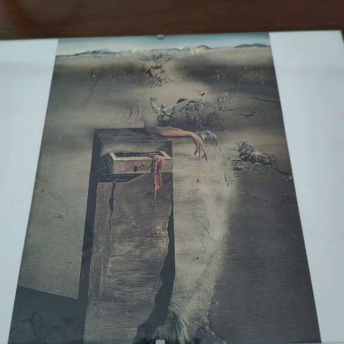 Framed poster with modern theme and glass frame like new