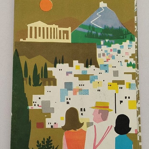 Shell Athens Touring Map used, 1960s-70s