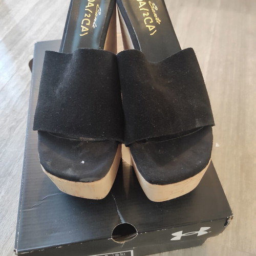 Sante platform sandals like new, black, size 38