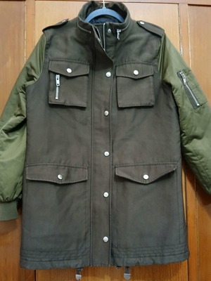 Mango parka jacket in khaki shades like new