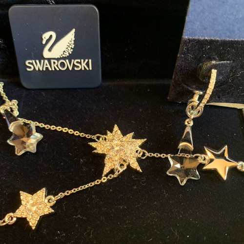 Swarovski Christmas jewelry set necklace and earrings new