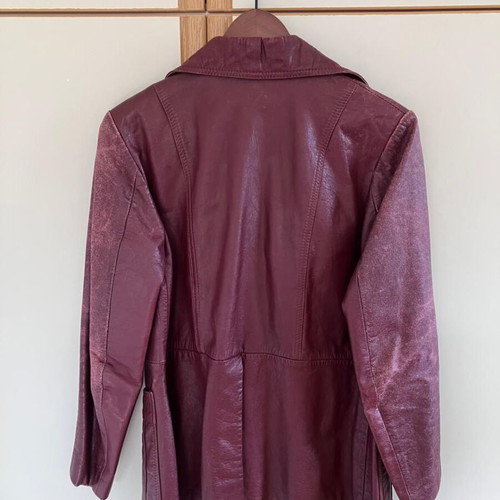 Vintage leather jacket used, size M, red