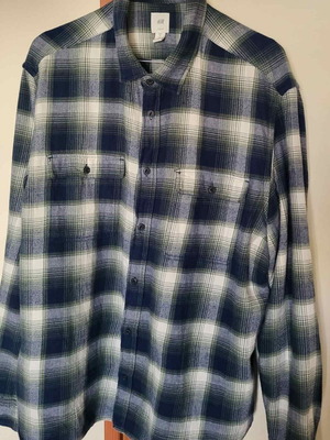 H&M checked shirt XL used, blue and green