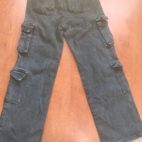 Jeans pants used with many pockets, black, size 140 cm