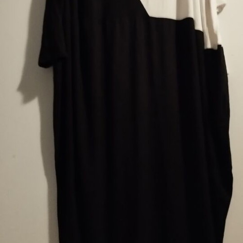 Women's sack-style dress black and white, new, jersey fabric