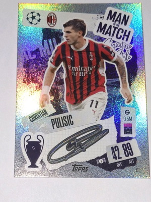 Κάρτα Christian Pulisic Match Attax 2024-2025 με αυτόγραφο, καινούργια