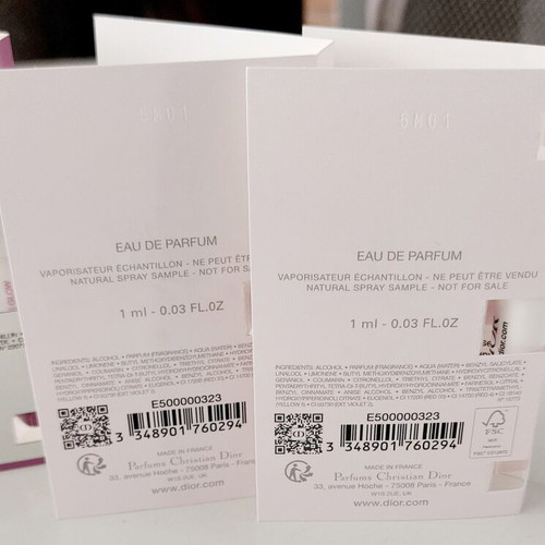 Dior perfume sample set 5 pieces new, authentic