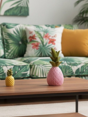 Ceramic pineapple set small size, dimensions 8x5cm & 15x8cm