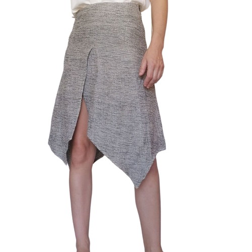 Vintage asymmetrical linen skirt Artisti Italiani used, grey