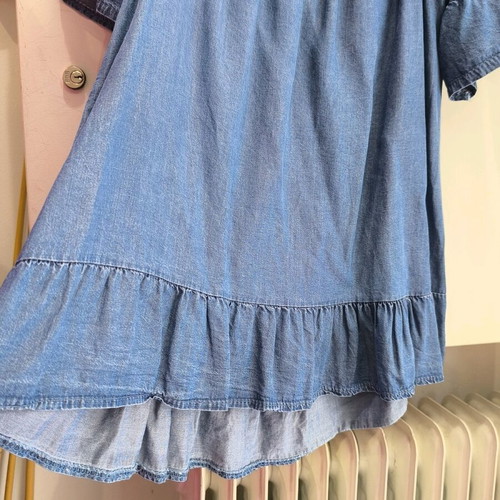 Long blouse used, 100% cotton, blue, size M-L