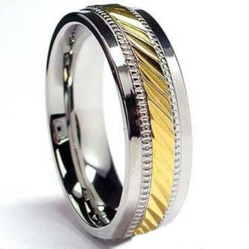 Pair of gold-plated stainless steel rings new