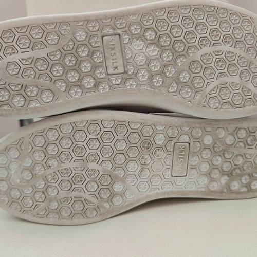 Siksilk leather shoes, white, size 43