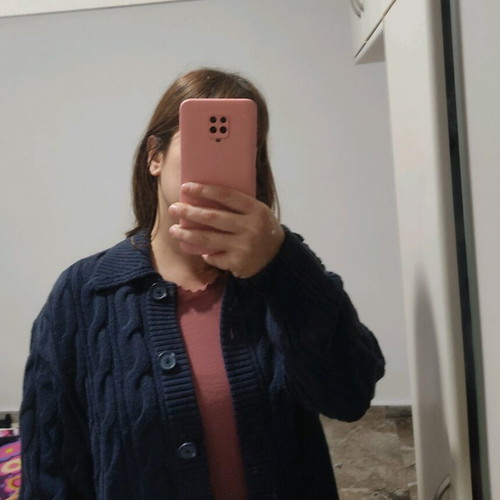 Divided cropped cardigan dark blue like new, size S oversized