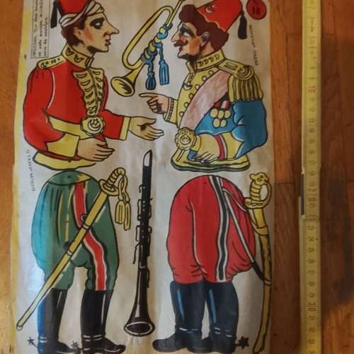 Karagiozis Shadow Theatre Collectible Sheets used, Agkyra Editions