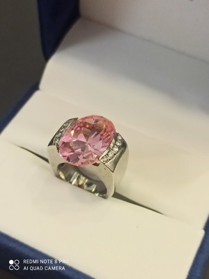 Ασημένιο μονοπέτρο σεβαλιέ με αμέθυστο μεταχειρισμένο, Νο 8 - 48mm περιφέρεια