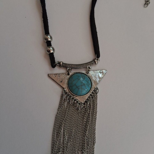 Boho necklace with turquoise stone, Vintage Atelier