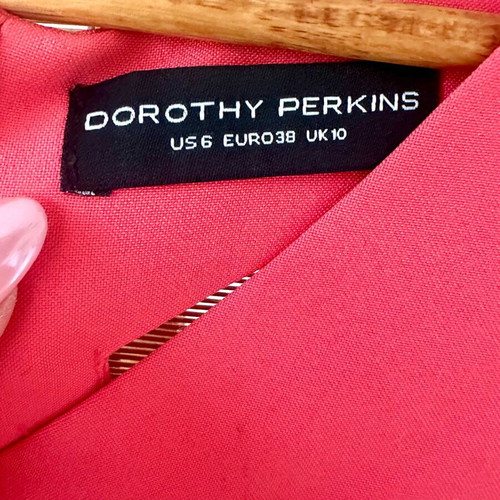 Dorothy Perkins coral dress like new, size 38 with back cut outs