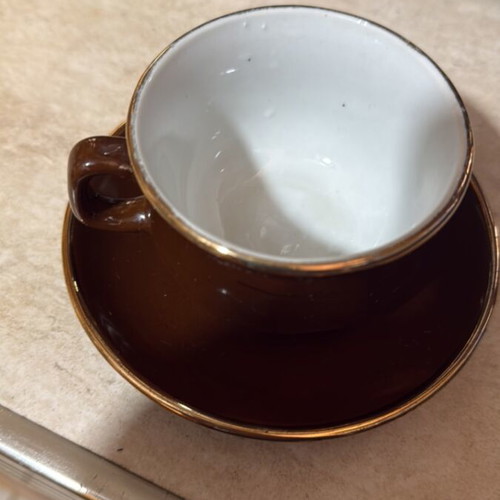 Nescafé Cappuccino Cup and Saucer like new with gold detail