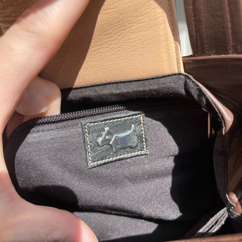 Radley leather handbag like new, brown and beige