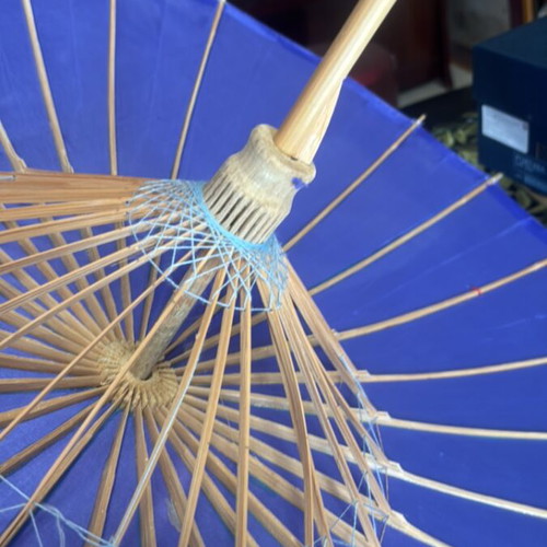 Japanese decorative wooden umbrella, 85 cm diameter