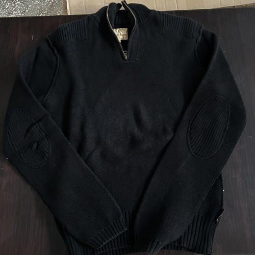 Blend men's knitted sweater with zipper like new, black, size L