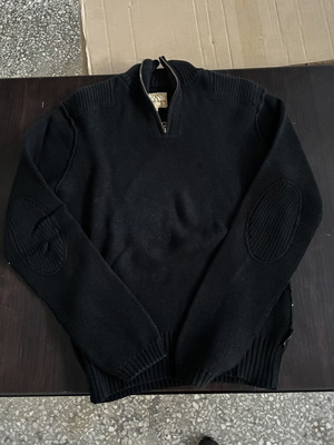 Blend men's knitted sweater with zipper like new, black, size L
