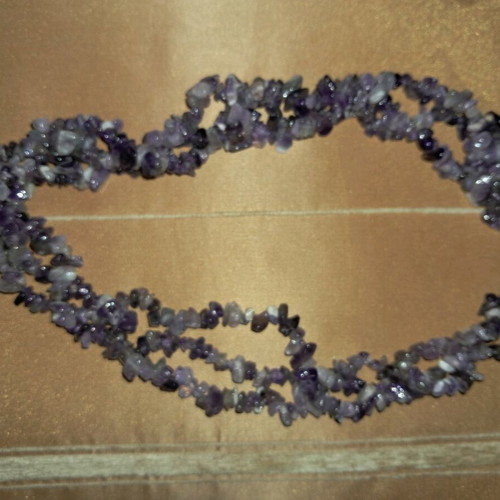 Triple necklace handmade with amethyst length 55 cm new
