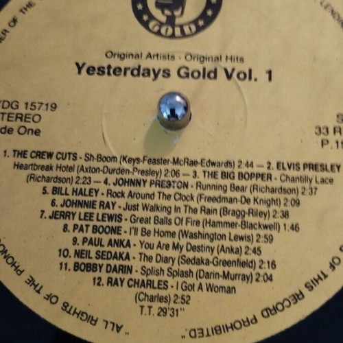 Va Yesterday's Gold Vol.1 LP album used, rock