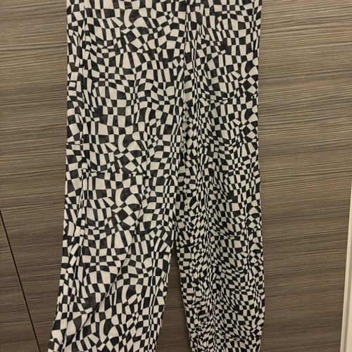 Shein semi-transparent pants used, black and white, size S