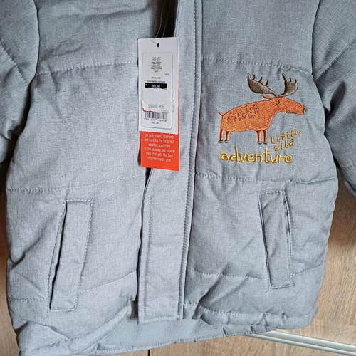 Baby jacket new for 2 years, warm and waterproof with neutral design