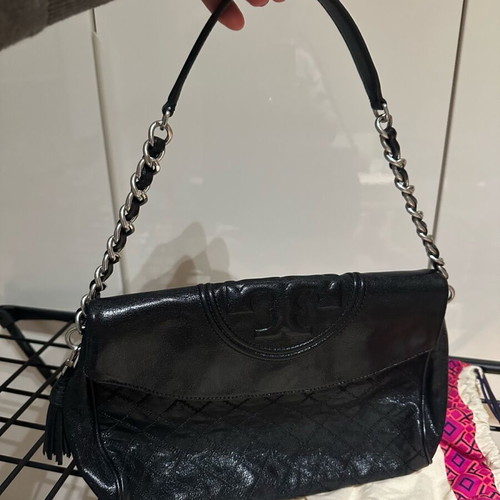 Tory Burch Fleming Hobo τσάντα ώμου μαύρη σαν καινούργια