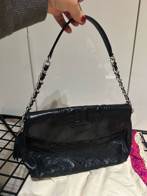 Tory Burch Fleming Hobo τσάντα ώμου μαύρη σαν καινούργια