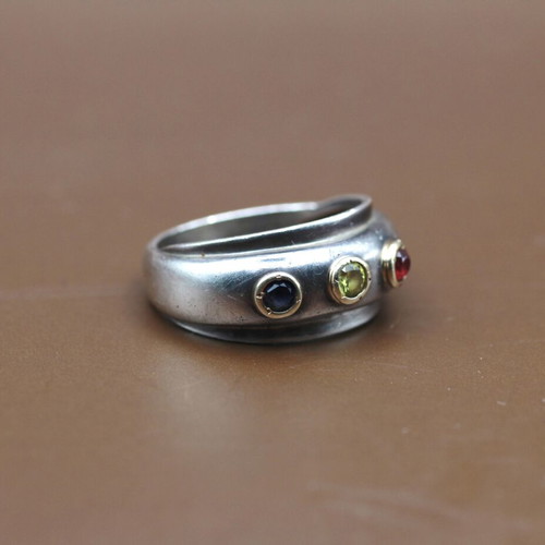 Silver gold ring 925/14k used, size 60