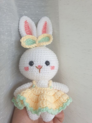 Amigurumi Bunny Doll Ballerina New, Handmade Crochet 20cm