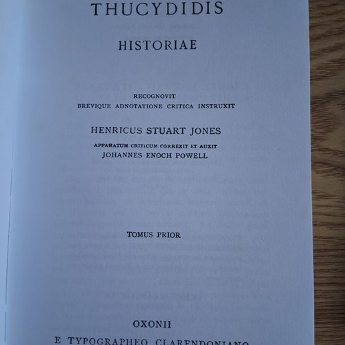 Thucydidis Historiae Oxford Classical Texts Volume One and Two